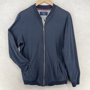 BRITCHES SPORT BY SAMTEX Jacket Mens M Bomber Birdseye Full Zip Long Sleeve Blue